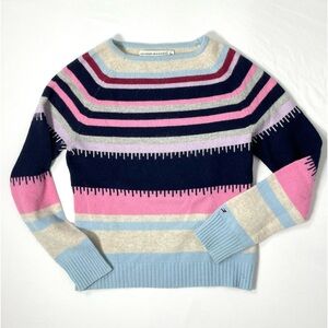 Vintage Tommy Hilfiger Striped Colorful Preppy Sweater Lamb Angora Blend Y2K